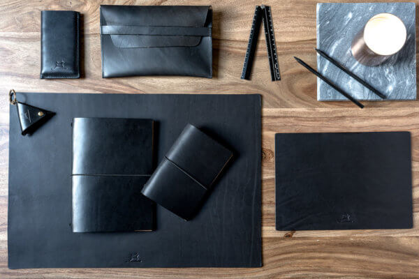 Schreibtischunterlage aus Leder (Schwarz) – Bild 4