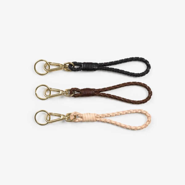 braided leather keychain group