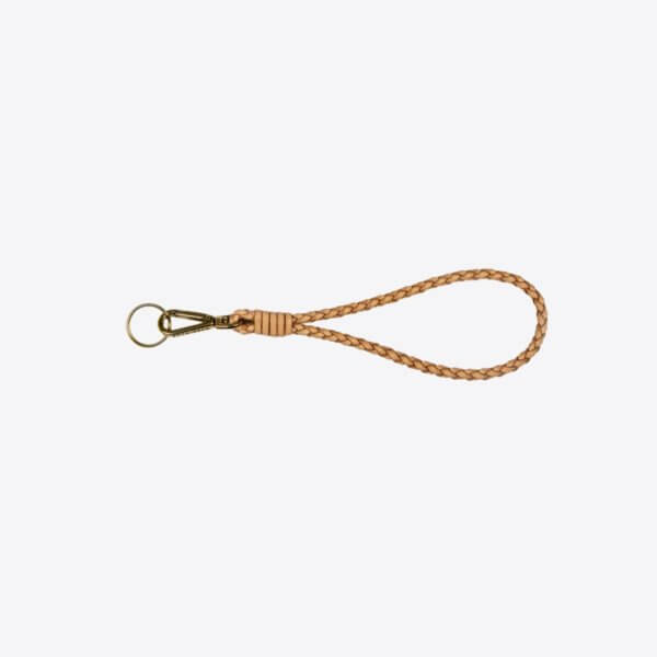 braided leather keychain sand large