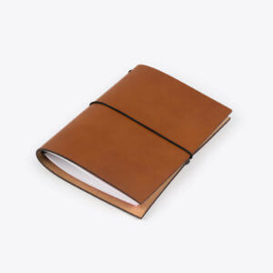 ROTHIRSCH leather notebook a5 brown front angle