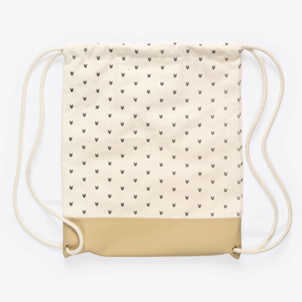 Kordel Rucksack / Turnbeutel mit Pfeilen (Natur) – Bild 5
