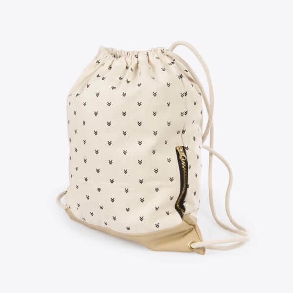 Kordel Rucksack / Turnbeutel mit Pfeilen (Natur) – Bild 2