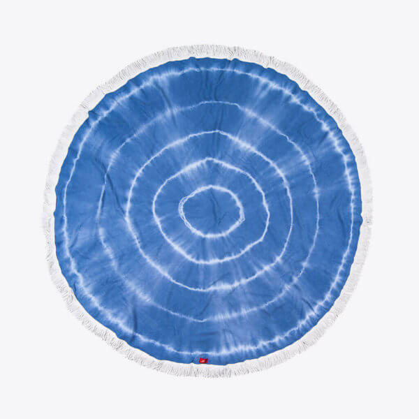 Rundes Strandtuch Batik (Blau)