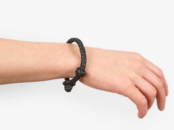 ROTHIRSCH braided leather bracelet black model 06