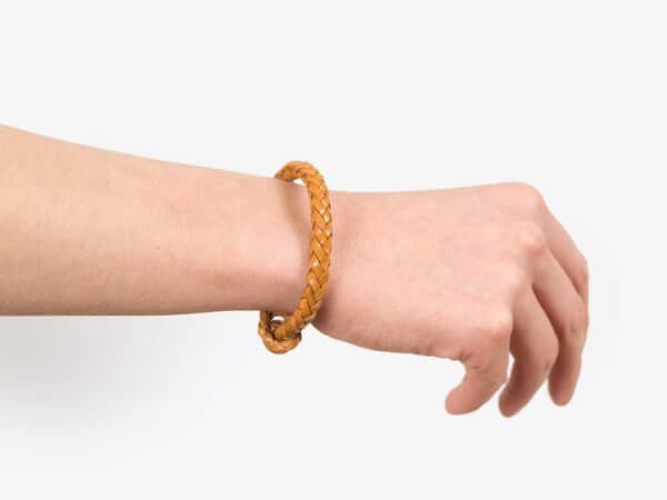 Geflochtenes Lederarmband (Natur) – Bild 2