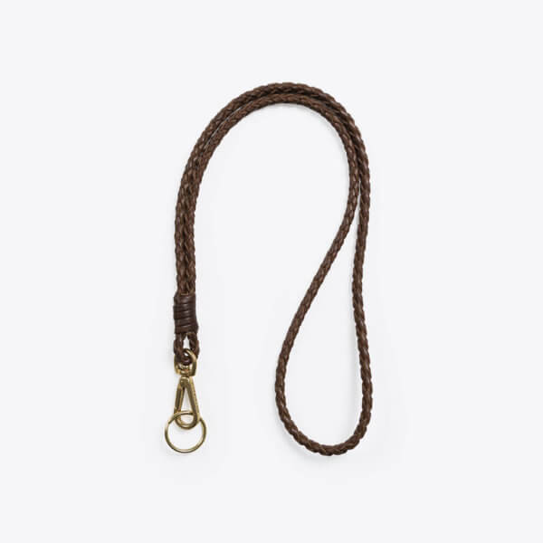 Geflochtenes Schlüsselband aus Leder (Braun)