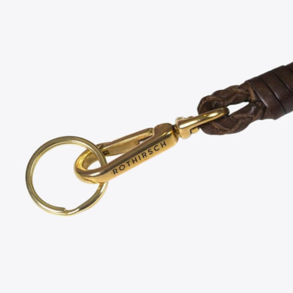 Geflochtenes Schlüsselband aus Leder (Braun) – Bild 3