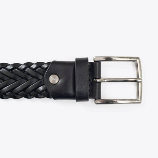 ROTHIRSCH braided leatherbelt black buckle front