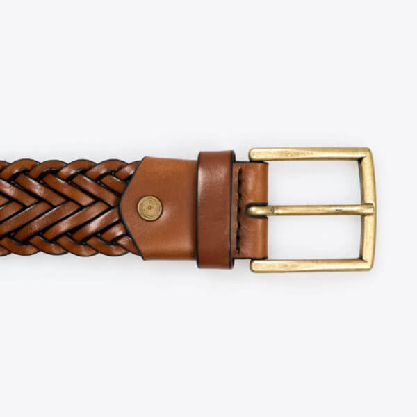 ROTHIRSCH braided leatherbelt brown buckle front