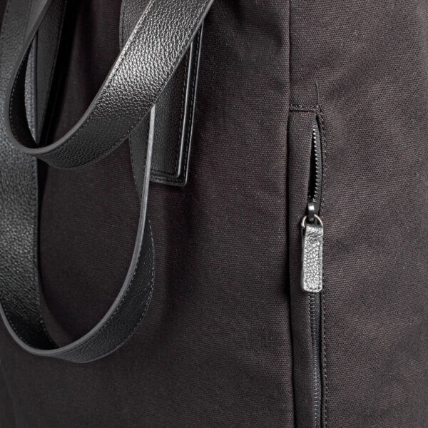 Baumwolltasche mit Lederdetails – Bild 3