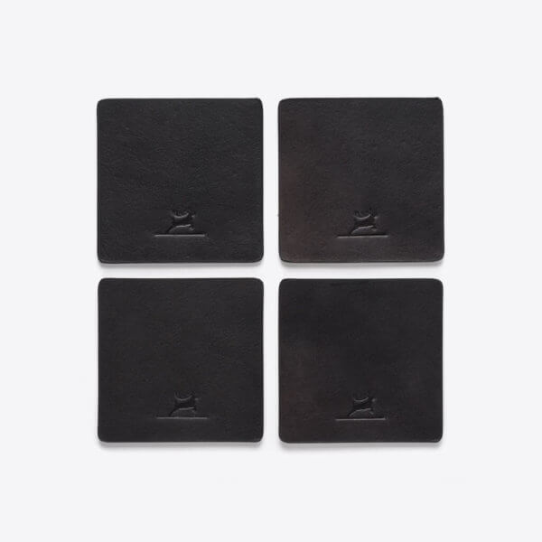 ROTHIRSCH leather coasters black front