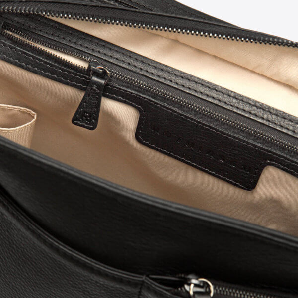 ROTHIRSCH leather messenger black inside