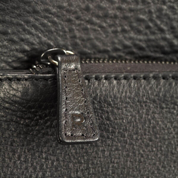 ROTHIRSCH leather messenger black zipper