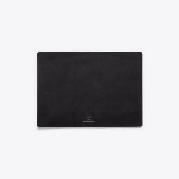 rothirsch leather mousepad black front