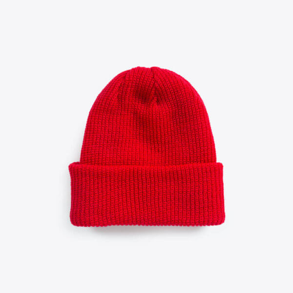 ROTHIRSCH merino wool beanie red flat