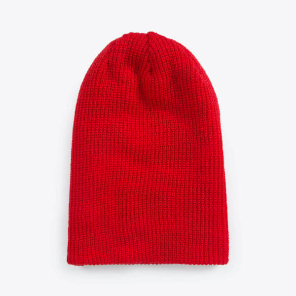 ROTHIRSCH merino wool beanie red long