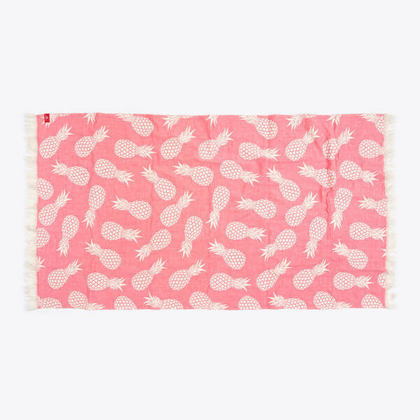 rothirsch pineapple collection towel pink front