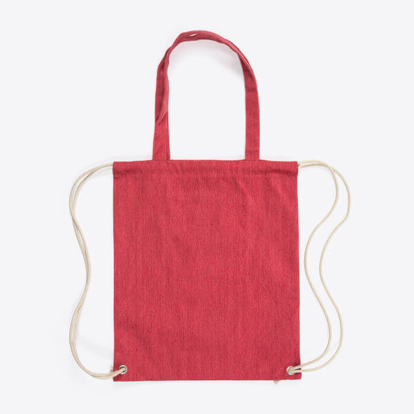 rothirsch recycled cotton draw string bag red 02