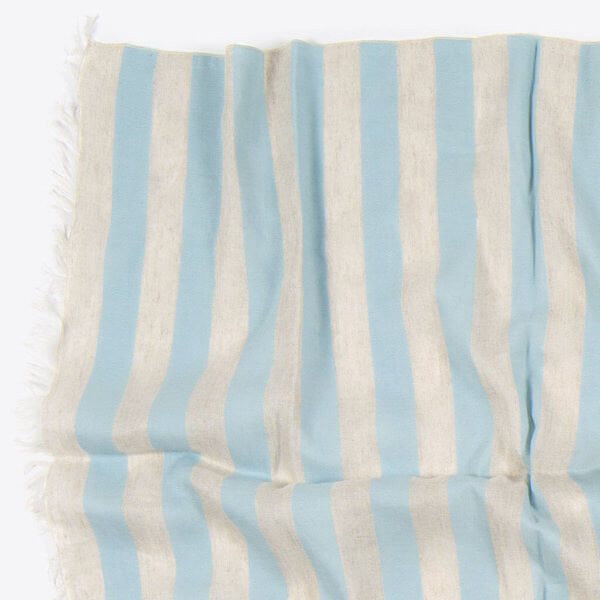 ROTHIRSCH striped cottonandlinen scarf blue detail
