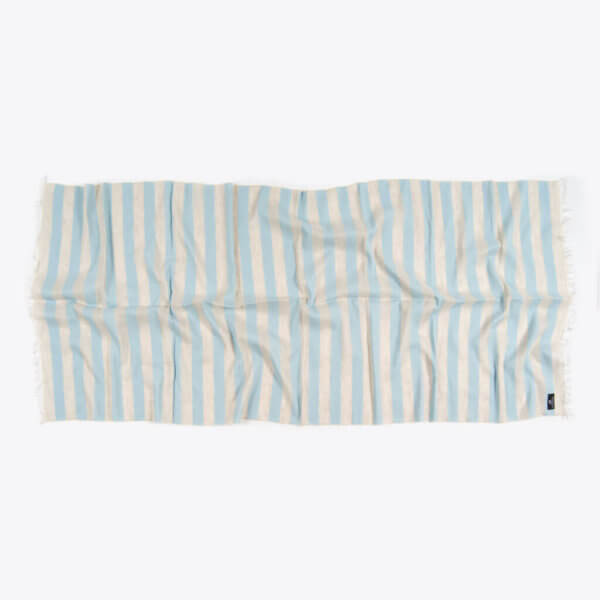 ROTHIRSCH striped cottonandlinen scarf blue flat