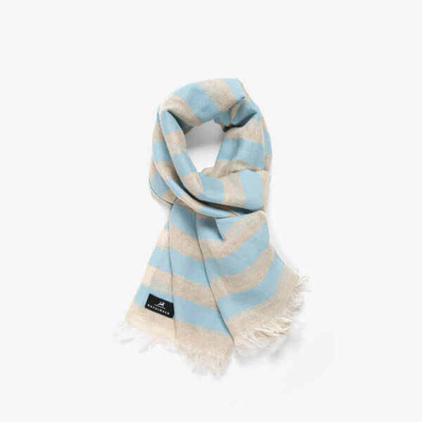 rothirsch striped cottonandlinen scarf blue knot