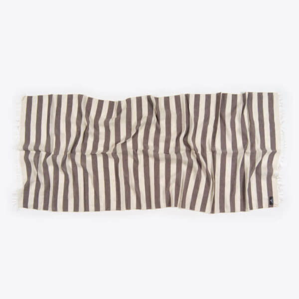 rothirsch striped cottonandlinen scarf coffee flat