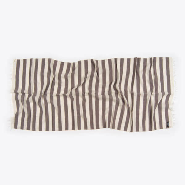 ROTHIRSCH striped cottonandlinen scarf coffee flat