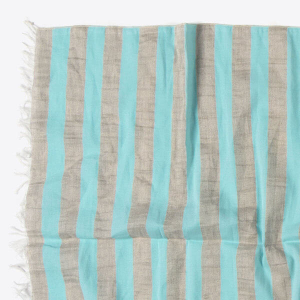 rothirsch striped cottonandlinen scarf mint detail