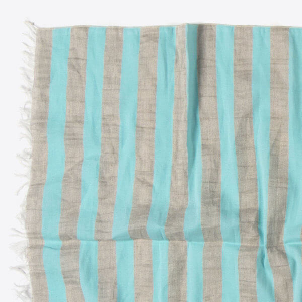 ROTHIRSCH striped cottonandlinen scarf mint detail