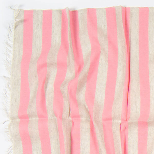 Baumwoll- und Leinenschal mit Streifen (Pink) – Bild 2