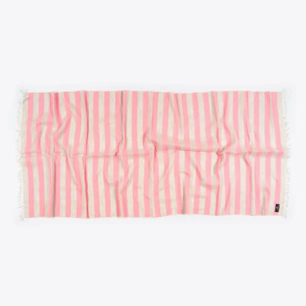 ROTHIRSCH striped cottonandlinen scarf pink flat