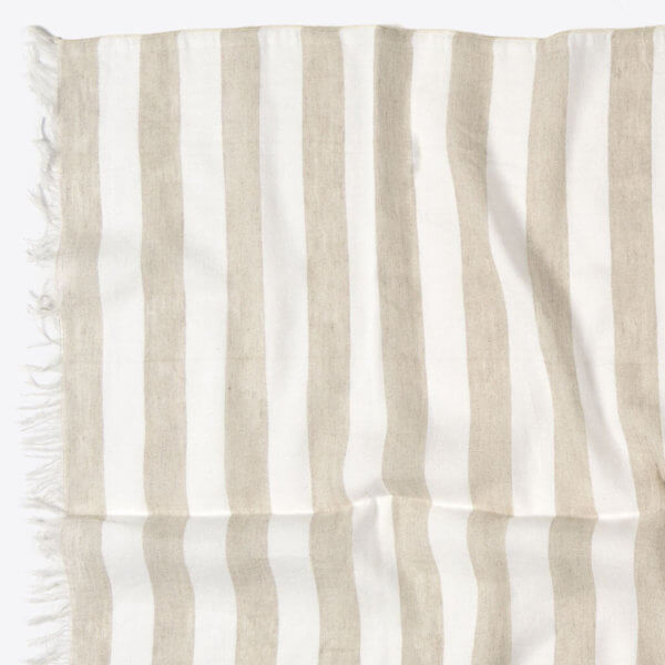 rothirsch striped cottonandlinen scarf white detail