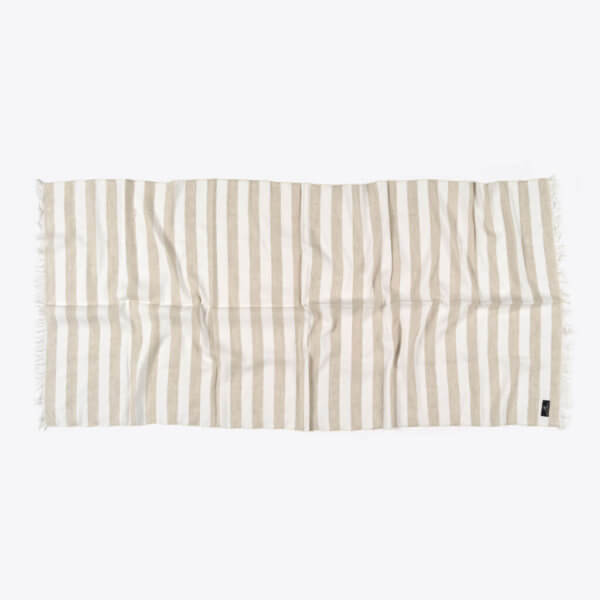 ROTHIRSCH striped cottonandlinen scarf white flat