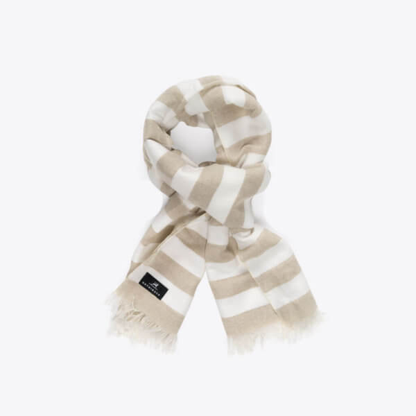 ROTHIRSCH striped cottonandlinen scarf white knot