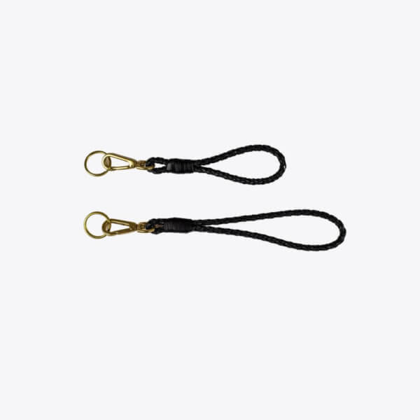 braided leather keychain black size group