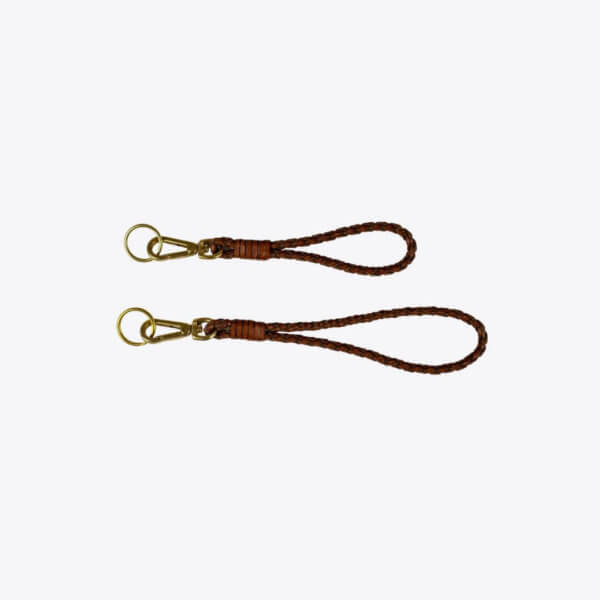 braided leather keychain brown size group