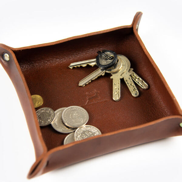 Münz- und Schlüsselsammler aus Leder (Braun)