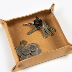 Münz- und Schlüsselsammler aus Leder (Natur)